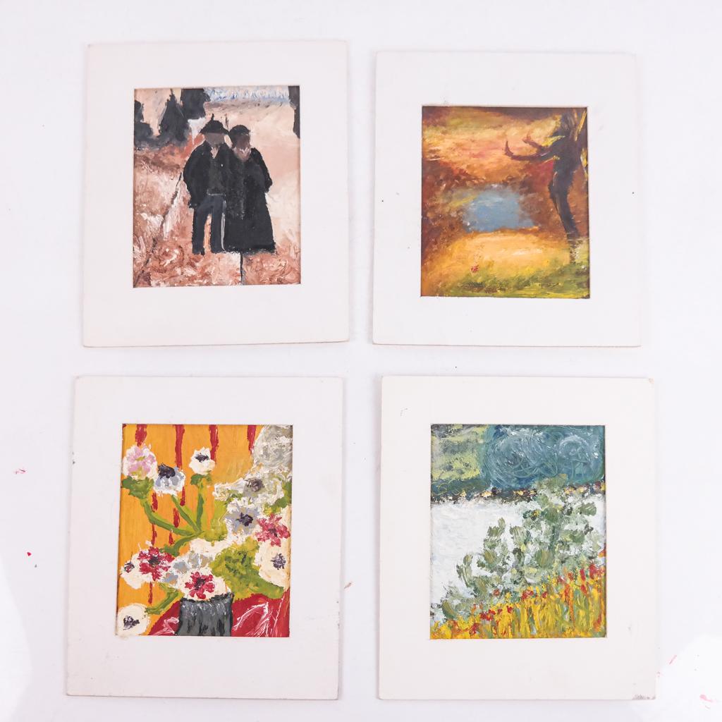 Four Abstract Paintings on Card (1 of 7)