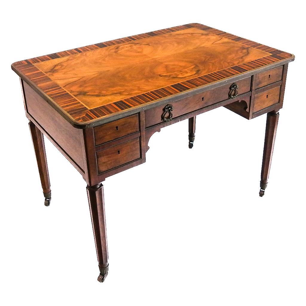 Neoclassical-Style Mixed Wood Writing Desk (1 of 7)