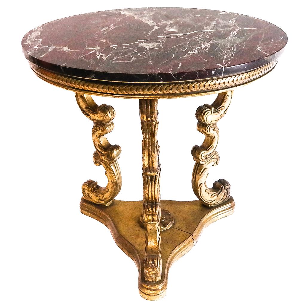 Rococo-Style Giltwood & Marble Table (1 of 8)
