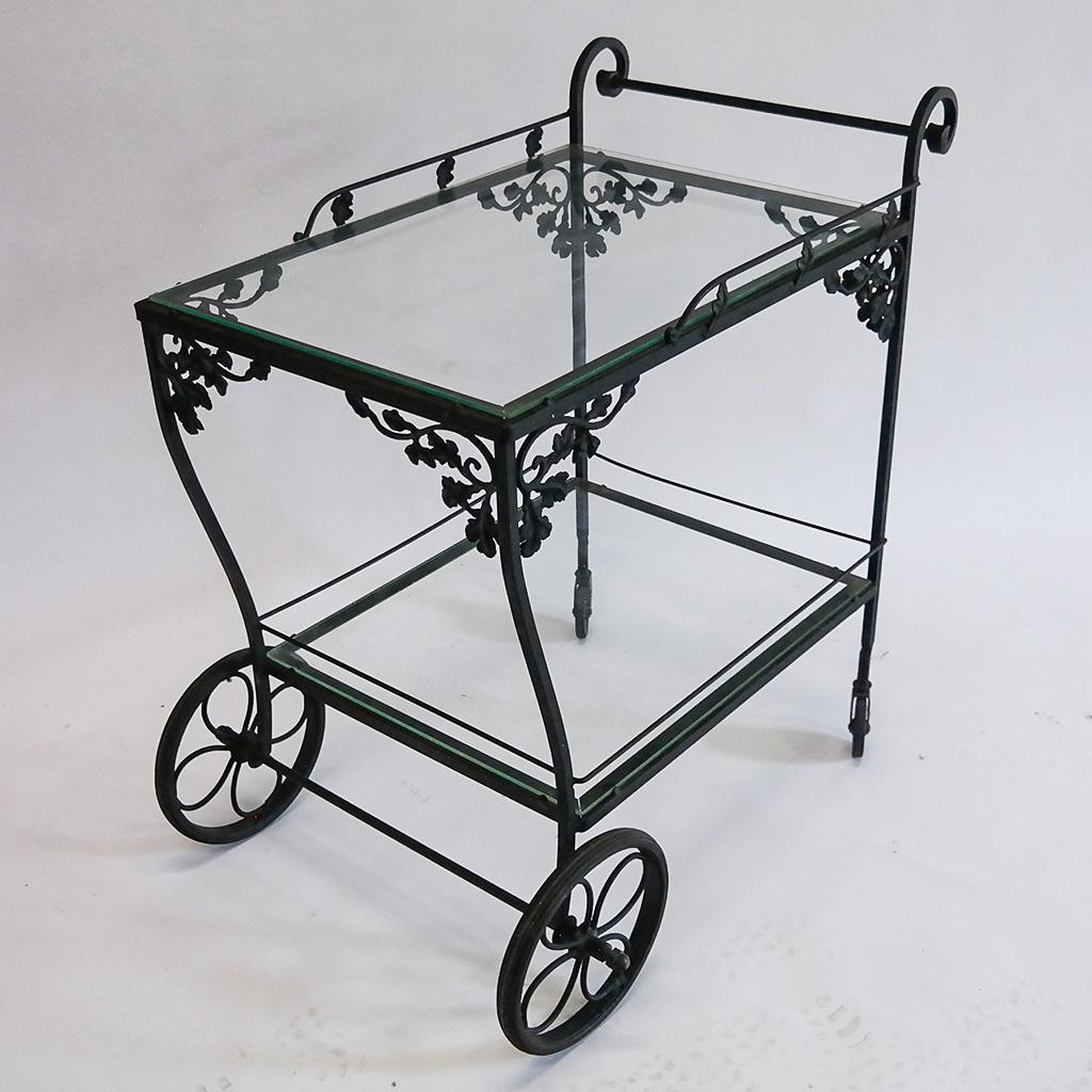 Victorian-Style Iron & Glass Bar Cart / Trolley (1 of 8)