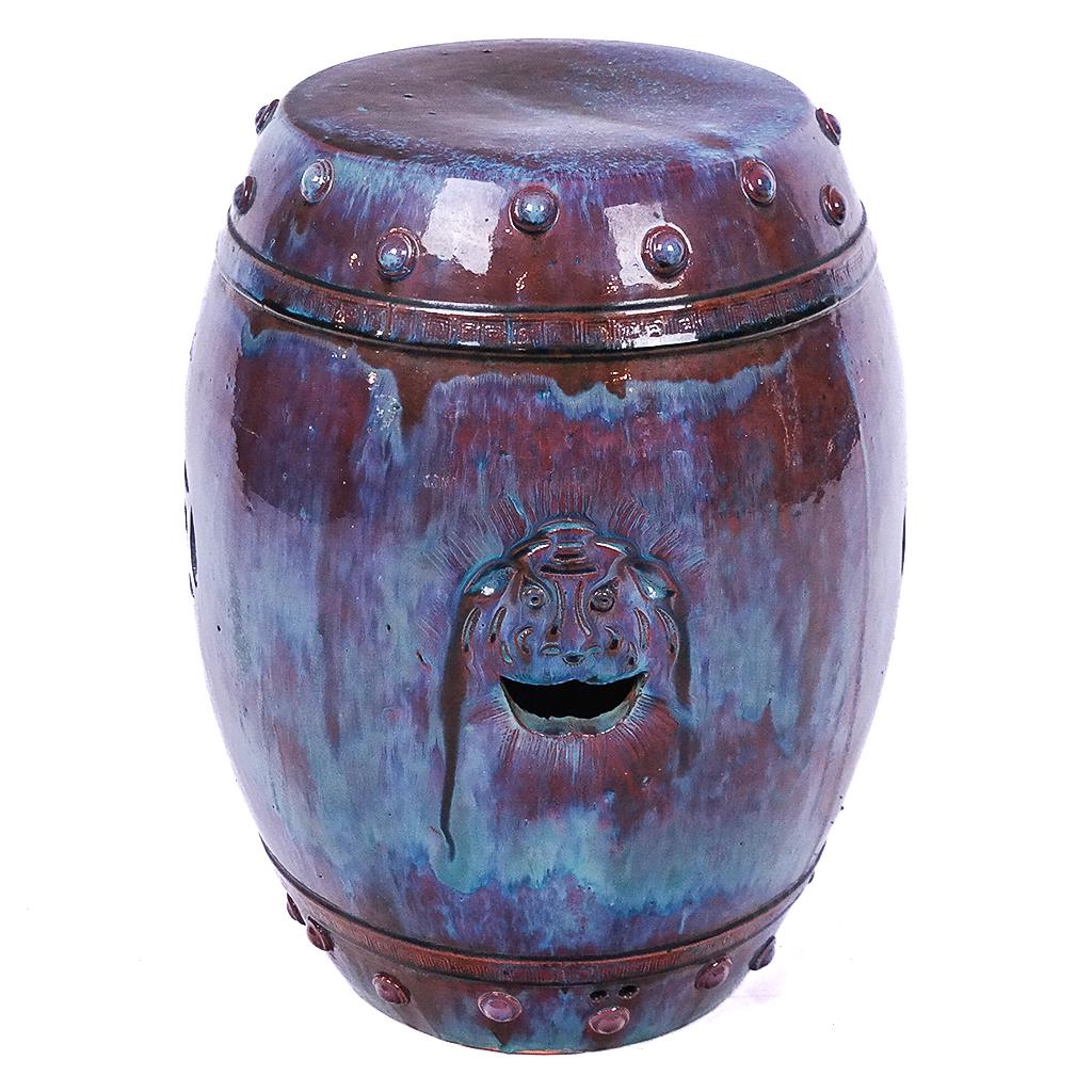 High Fired or "Flambe" Asian Garden Seat (1 of 11)