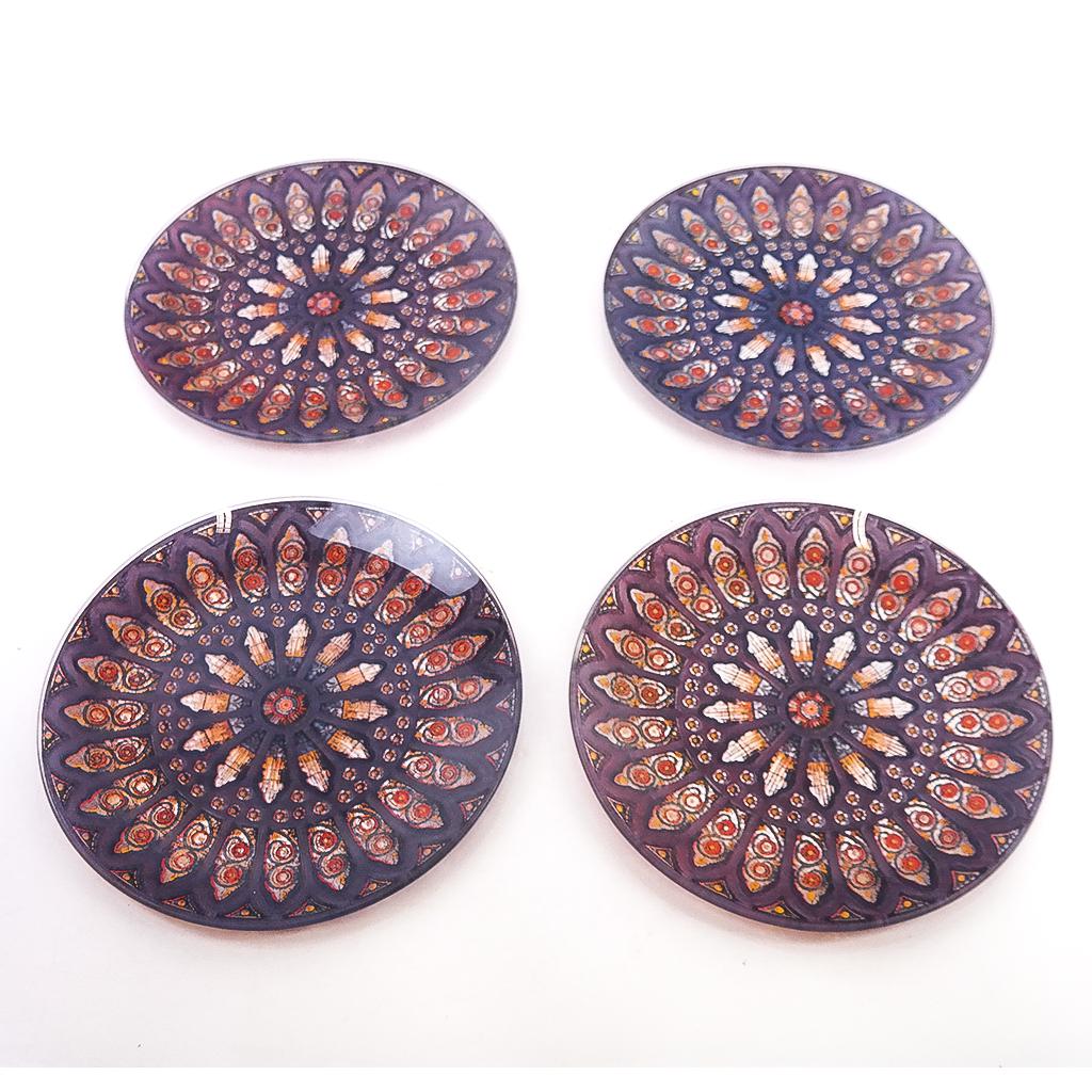 Four Stained Glass Design Glass Plates (1 of 7)