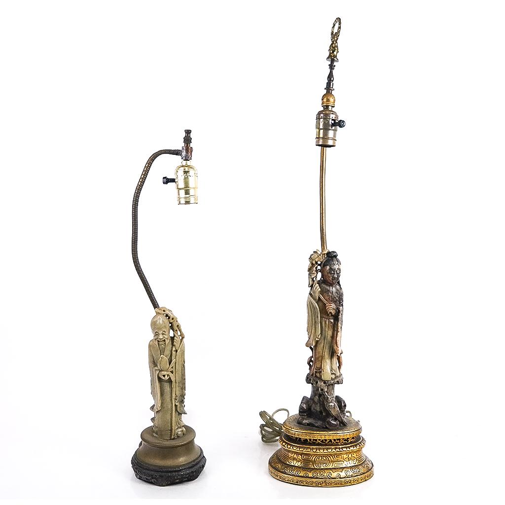 Two Chinese Hardstone Figures, As Lamps (1 of 9)