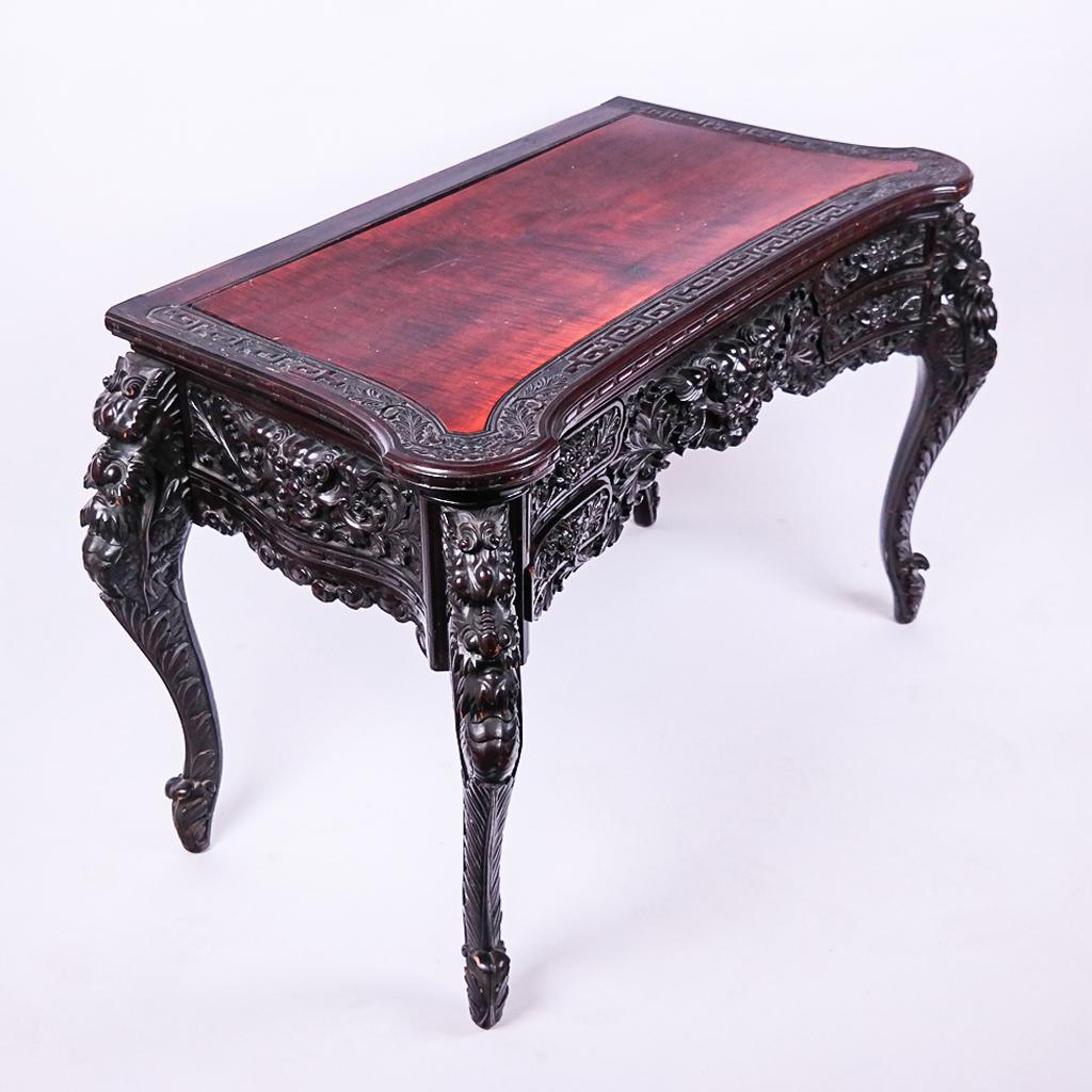 Oriental Carved Wood Dressing Table (1 of 11)
