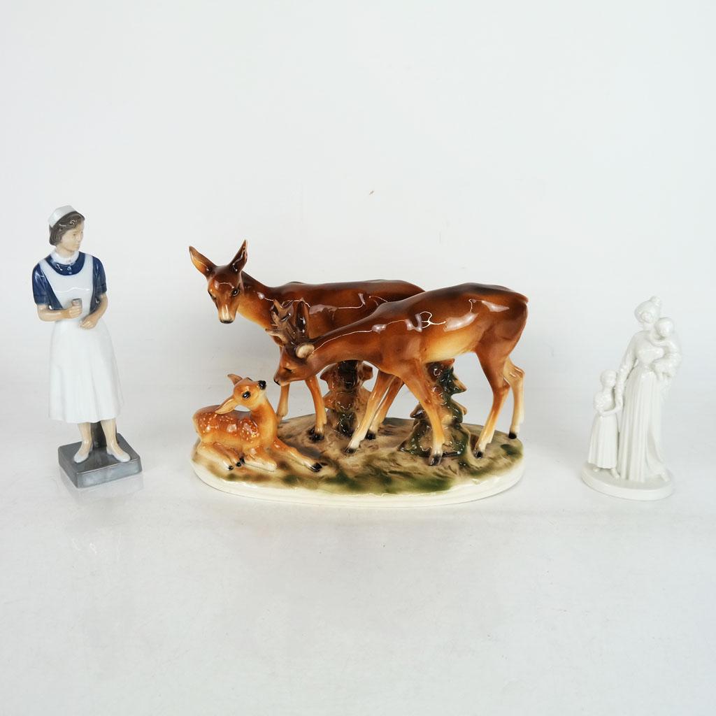 3 Porcelain Decorated Sculptures (1 of 12)