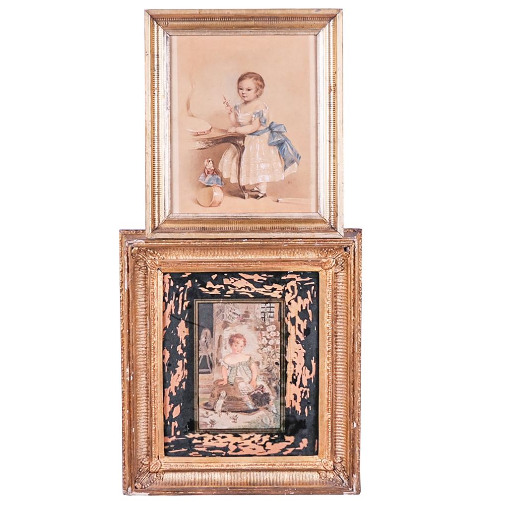 Two Art Works of Young Girls - Textile & Painting (1 of 14)