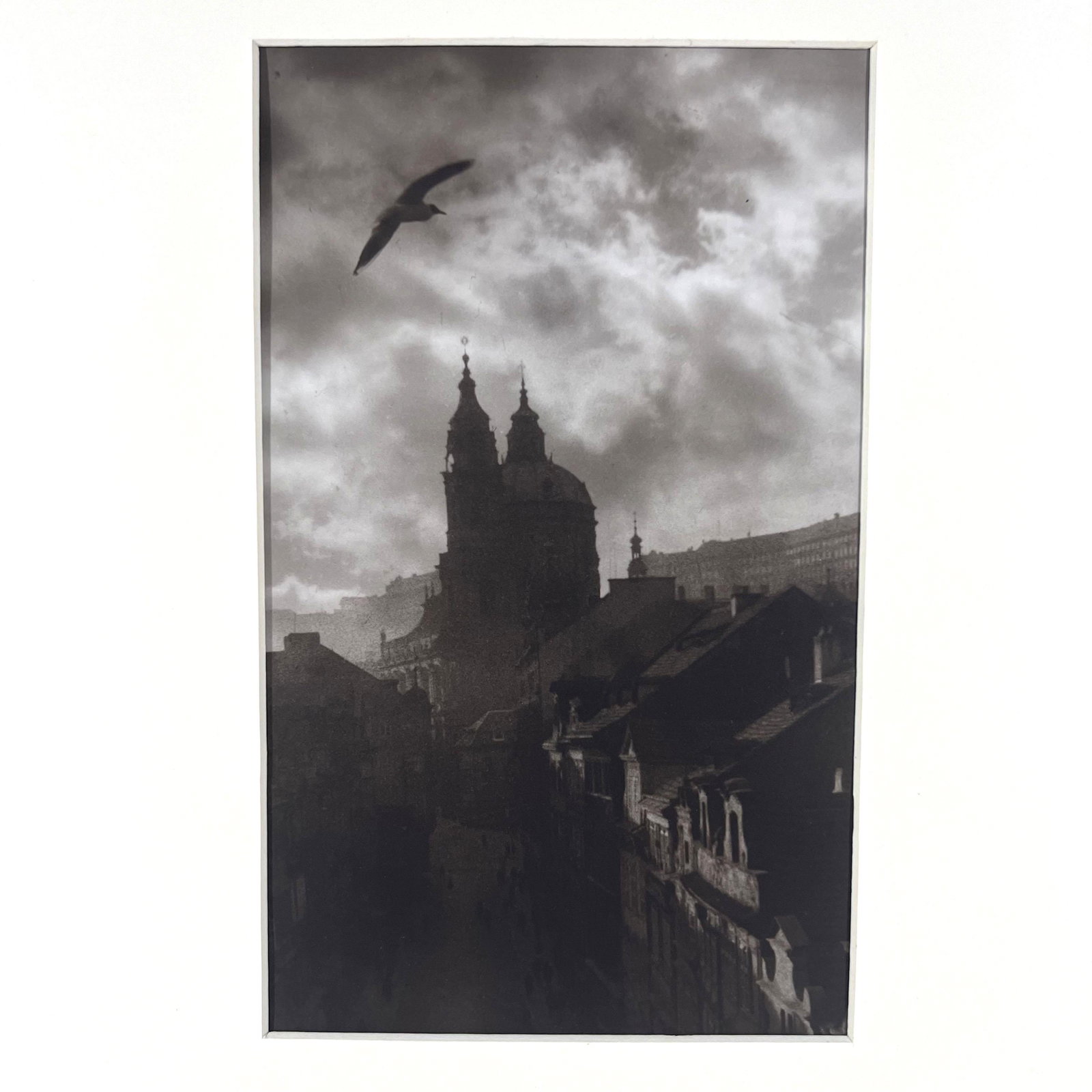 Stanislav KONECNY: "View of Prague..." - Gelatin P: Stanislav Konecy (Czech, b. 1908) gelatin silver print titled "View of Prague Castle," with studio stamp and signature to verso. Provenance: Phyllis Lucas Gallery, NYC. [Image: 8 3/4" H x 5 1/4" W; M