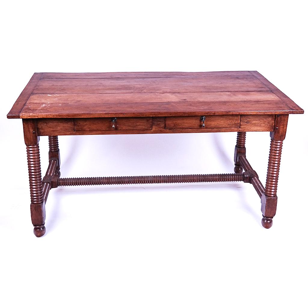 English Country Walnut Trestle Dining Table (1 of 12)