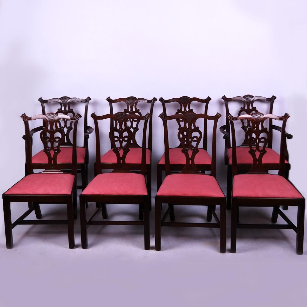 8 American Chippendale-Style Dining Chairs (1 of 7)