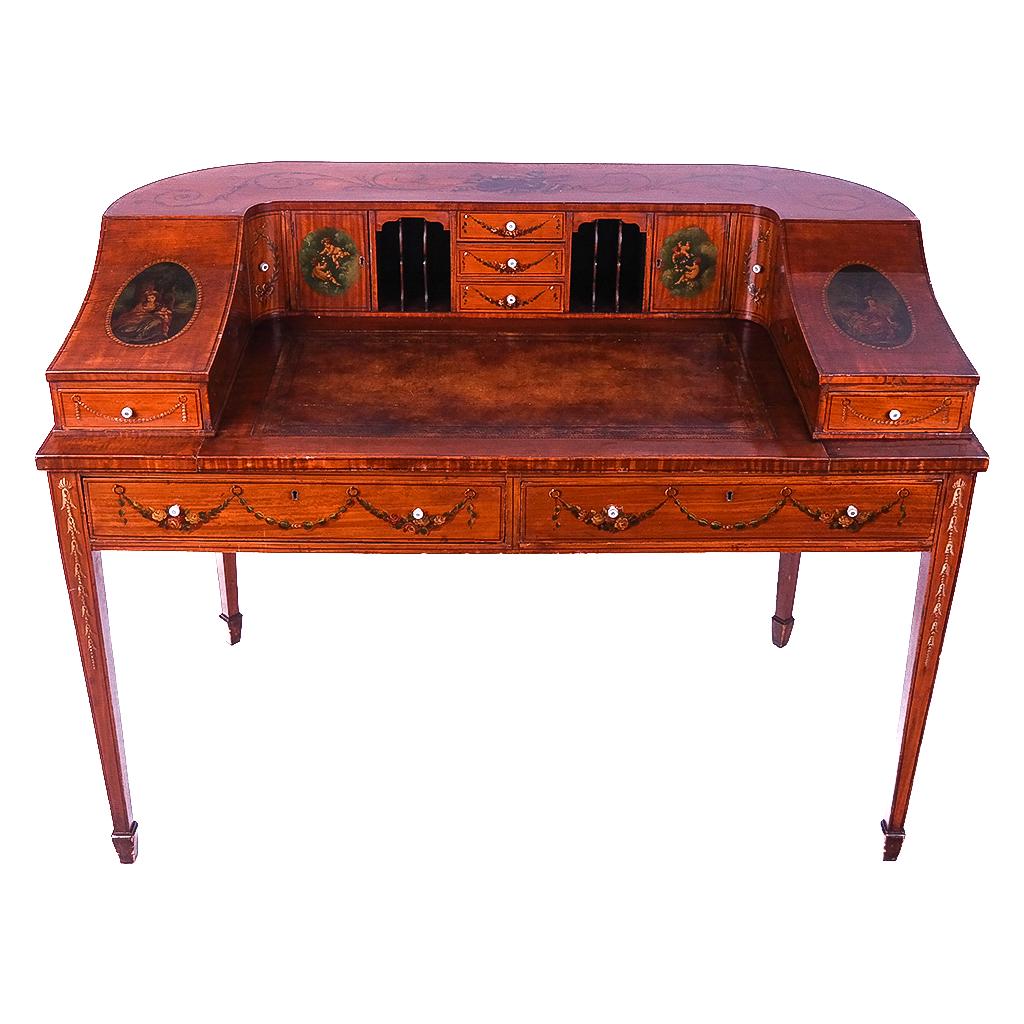 Edwardian Satinwood Carlton House Desk (1 of 17)