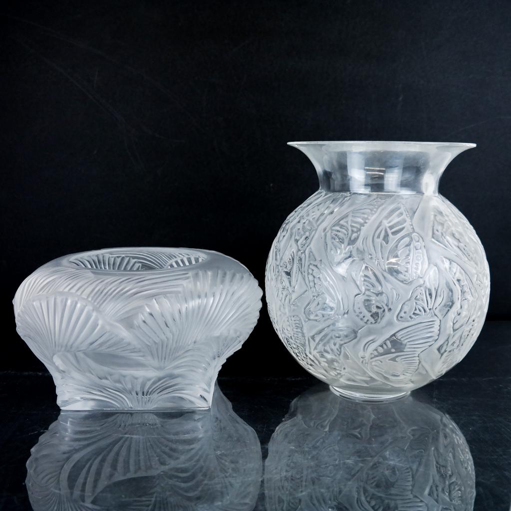 Two Lalique Vases: "Papillons" and "Hutan" (1 of 10)