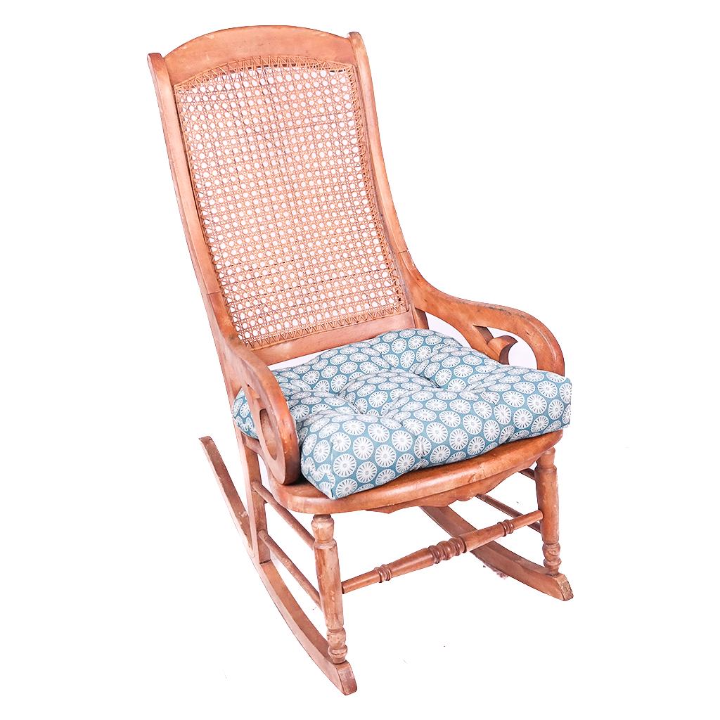 Vintage Fruitwood Rocking Chair, Early 20th C. (1 of 10)