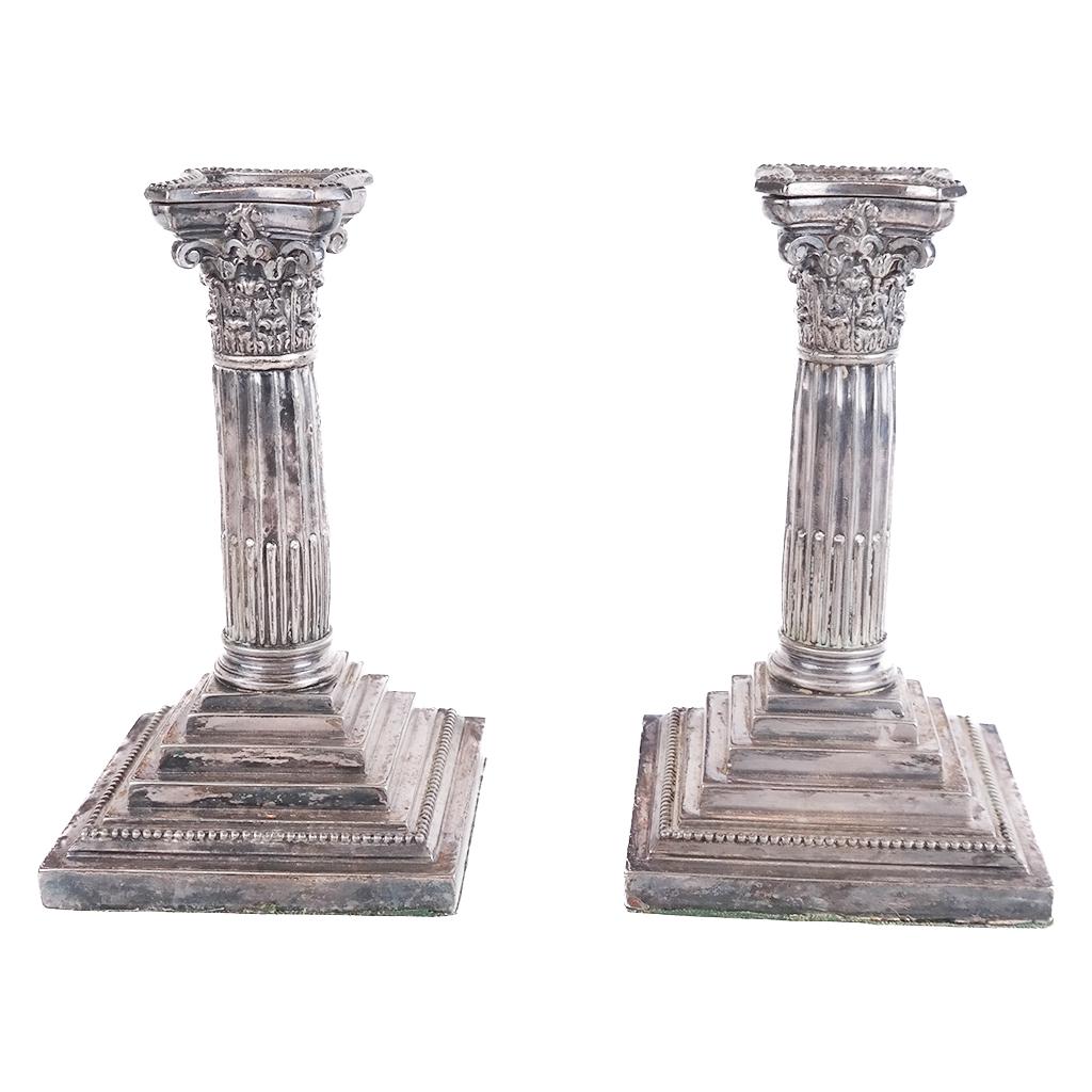 Pair of Silver Plate Candlesticks (1 of 9)