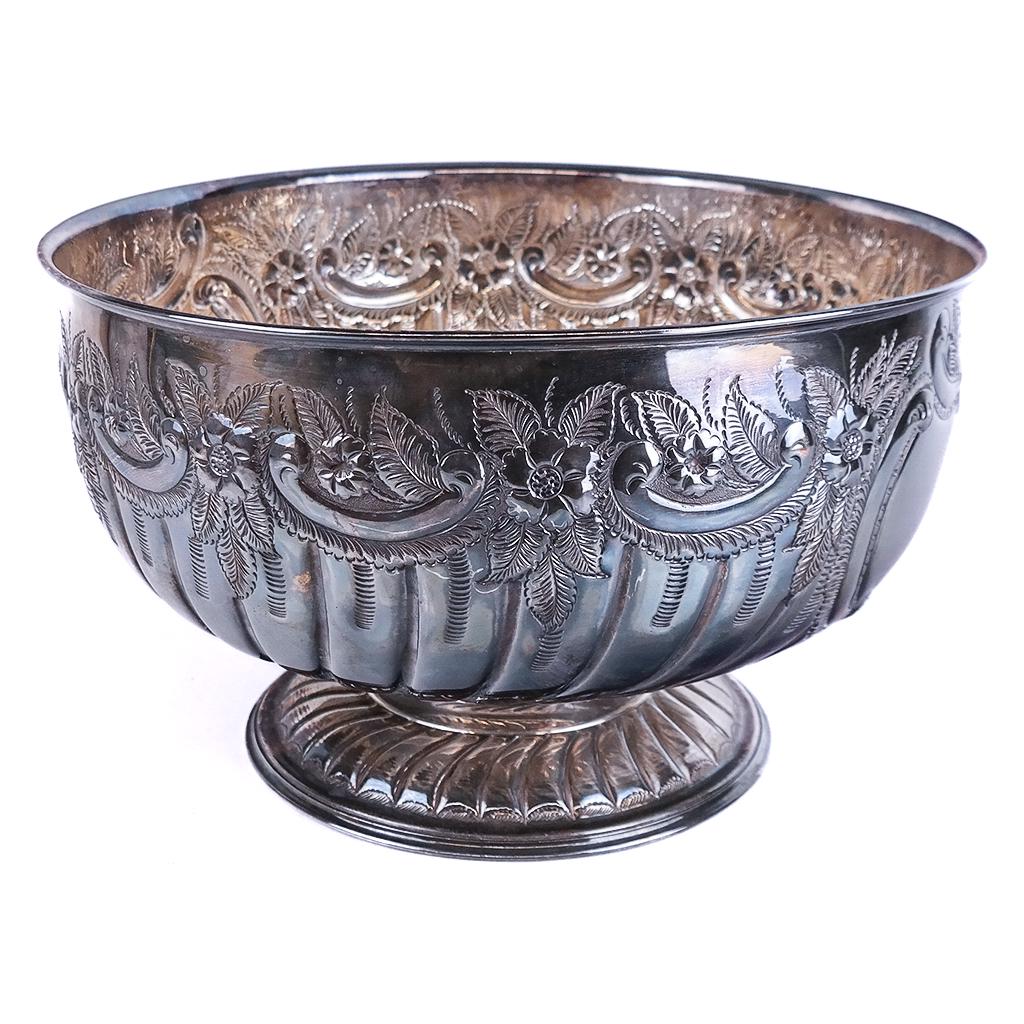 William Adams Large Silver Plate Punch Bowl (1 of 6)