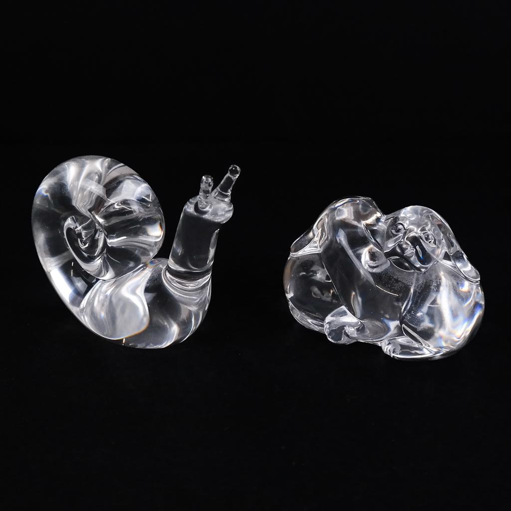 Two Steuben Clear Glass Ornaments, Signed (1 of 9)