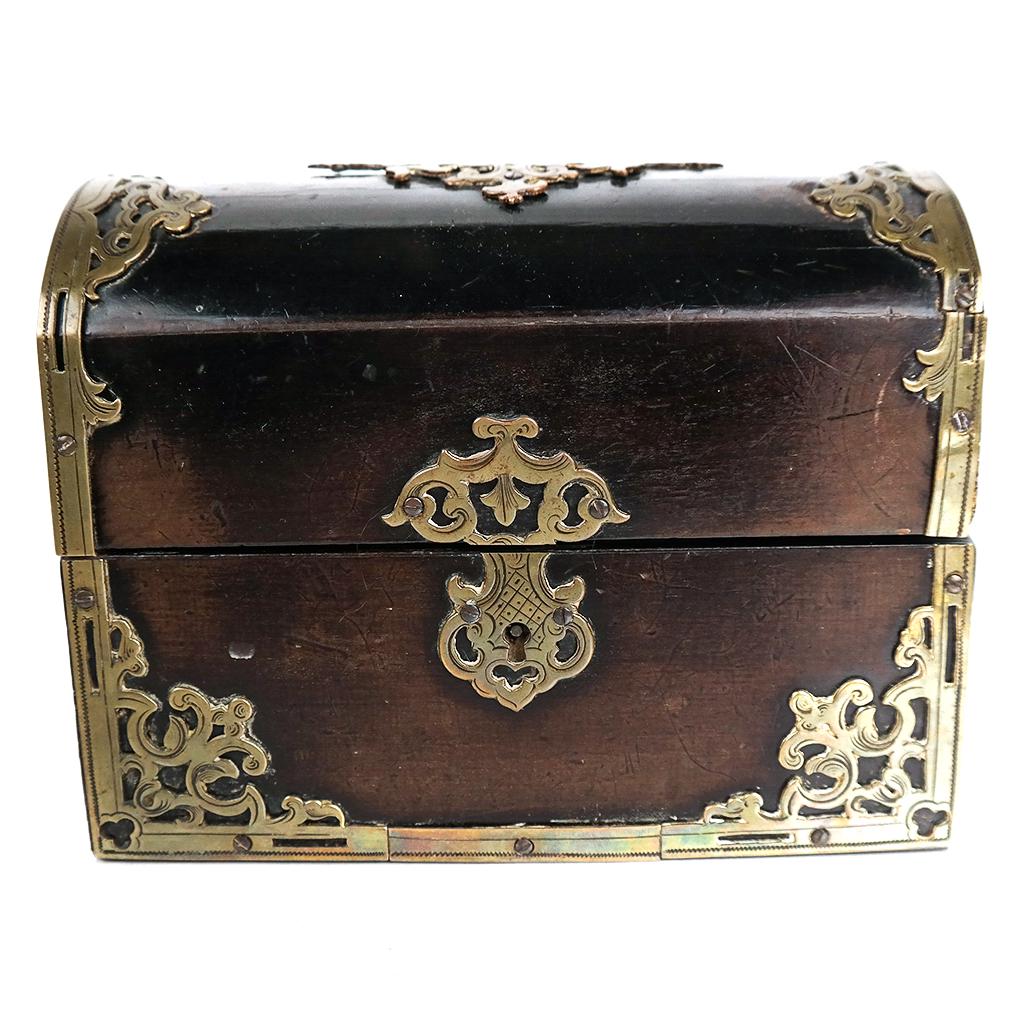 Brass Mounted Note Box, With Blond Wood Interior (1 of 8)