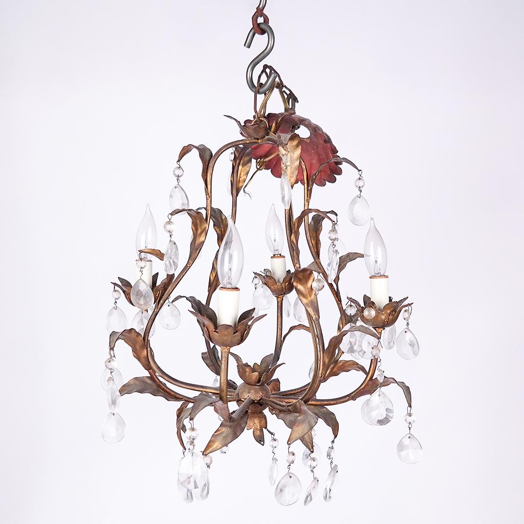 French Gilt Painted 4-Light Fixture (1 of 9)