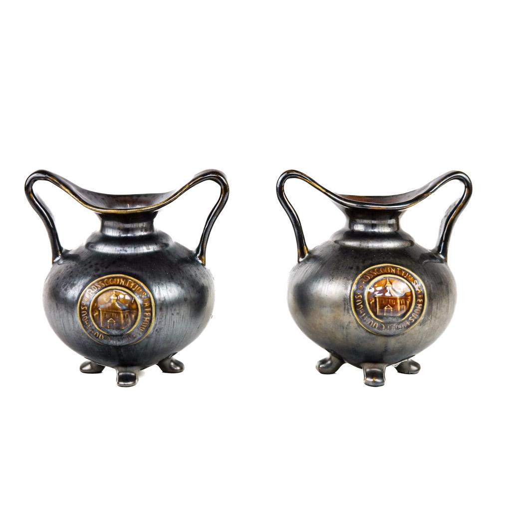 Pair of American Glazed Pottery Vases (1 of 8)