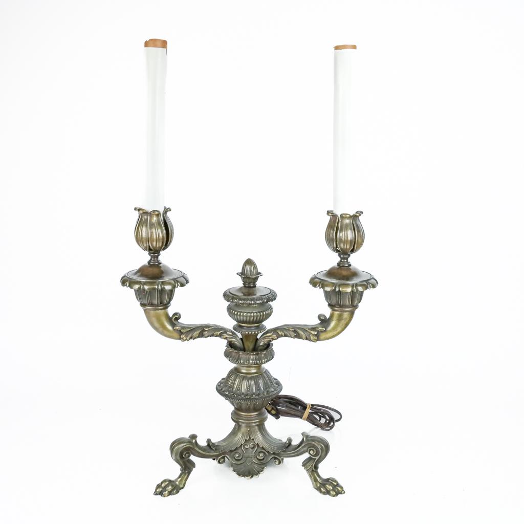 Bronze Two-Light Lamp, Circa 1900 (1 of 6)
