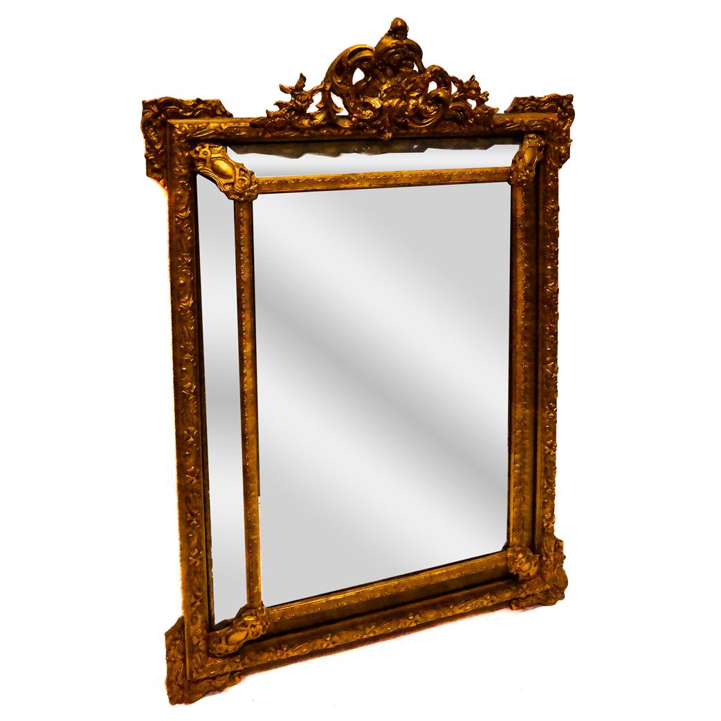 French Rococo-Style Giltwood Mirror (1 of 10)