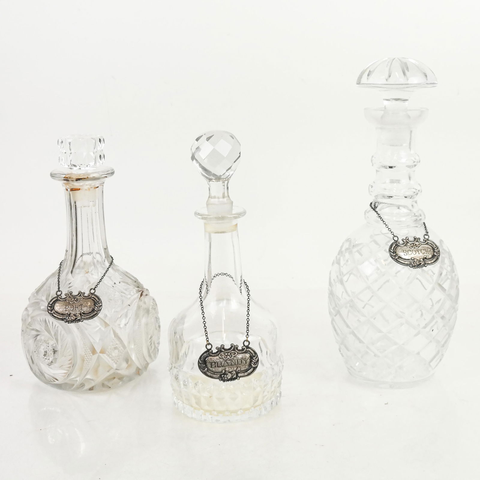 Three Cut Glass Decanters w/ Bottle Tags (1 of 15)