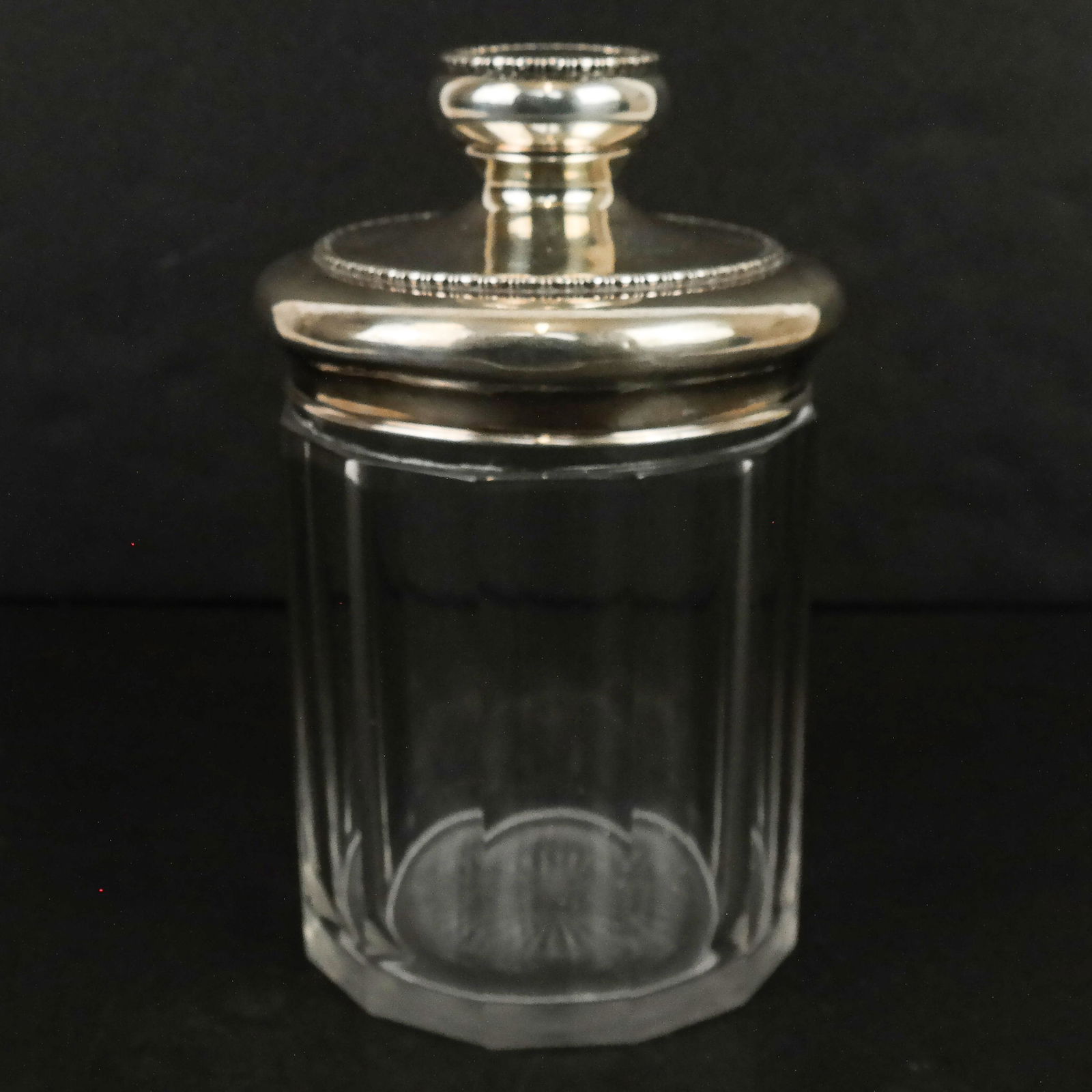 American Glass and Silver Toiletry Jar (1 of 8)