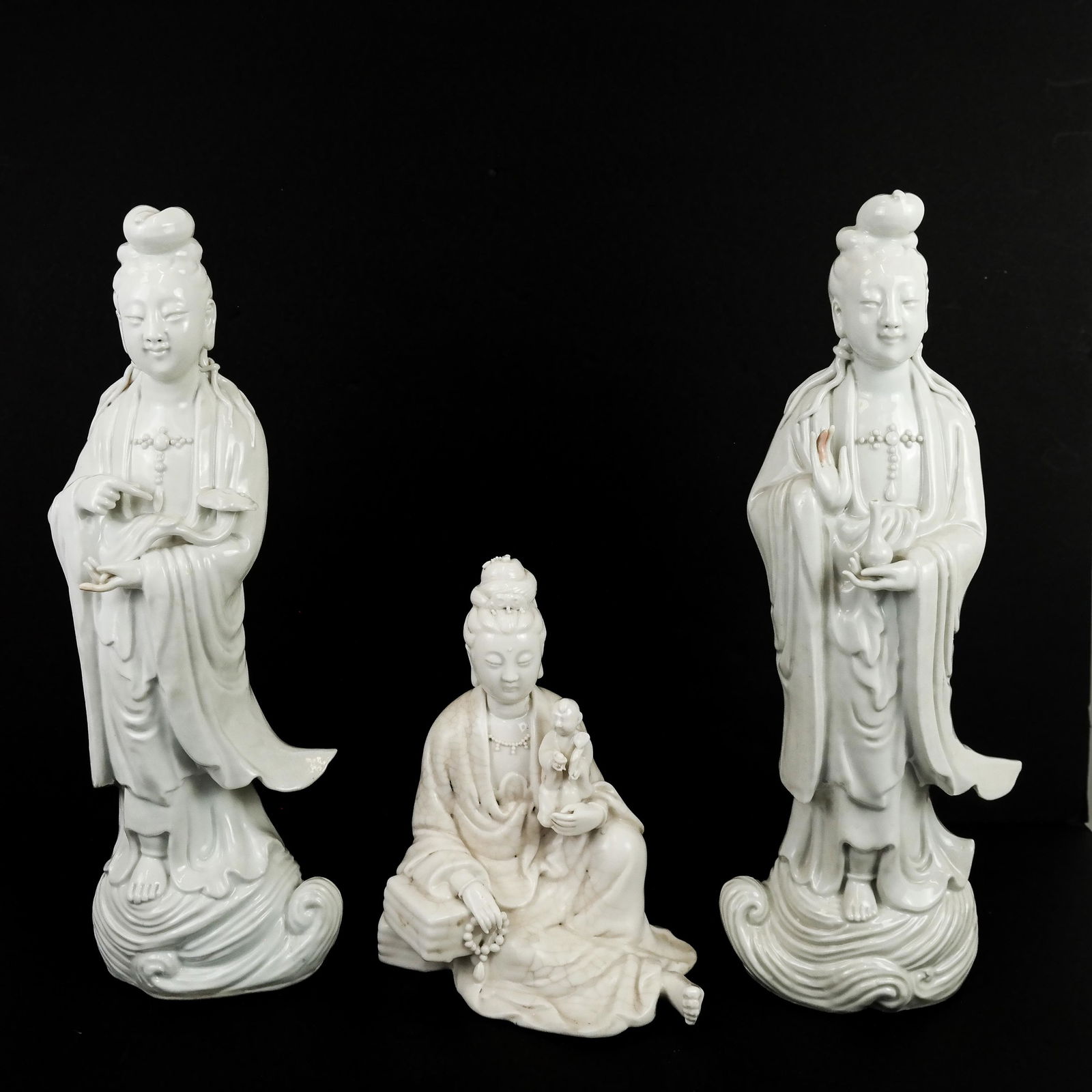 Three Chinese Blanc-de-Chine Porcelain Figures (1 of 14)