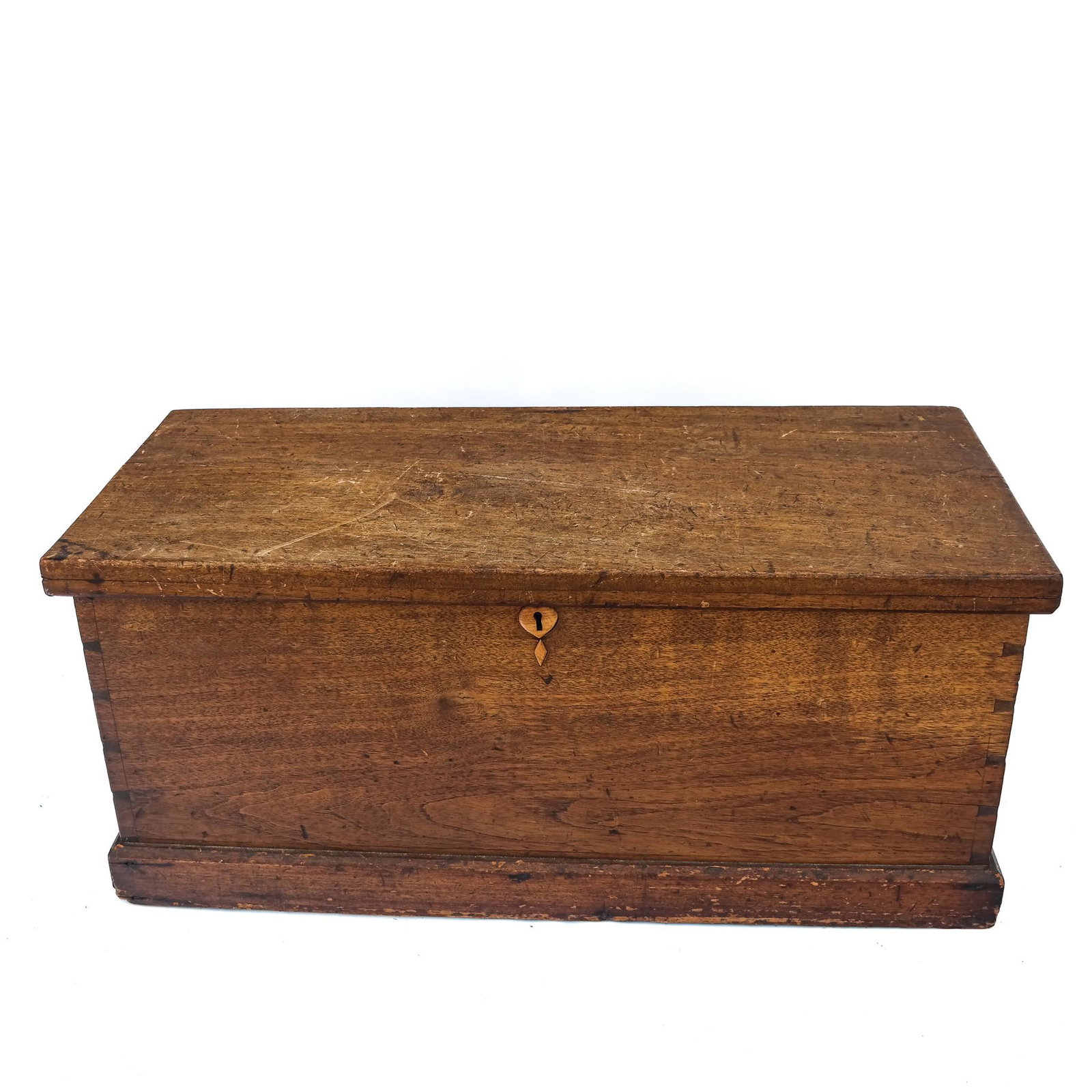 19th C. Mahogany Lift Top Trunk: Late 19th century mahogany rope handle lift top trunk, partitioned interior. [17 x 39 x 19 inches]. In good condition.