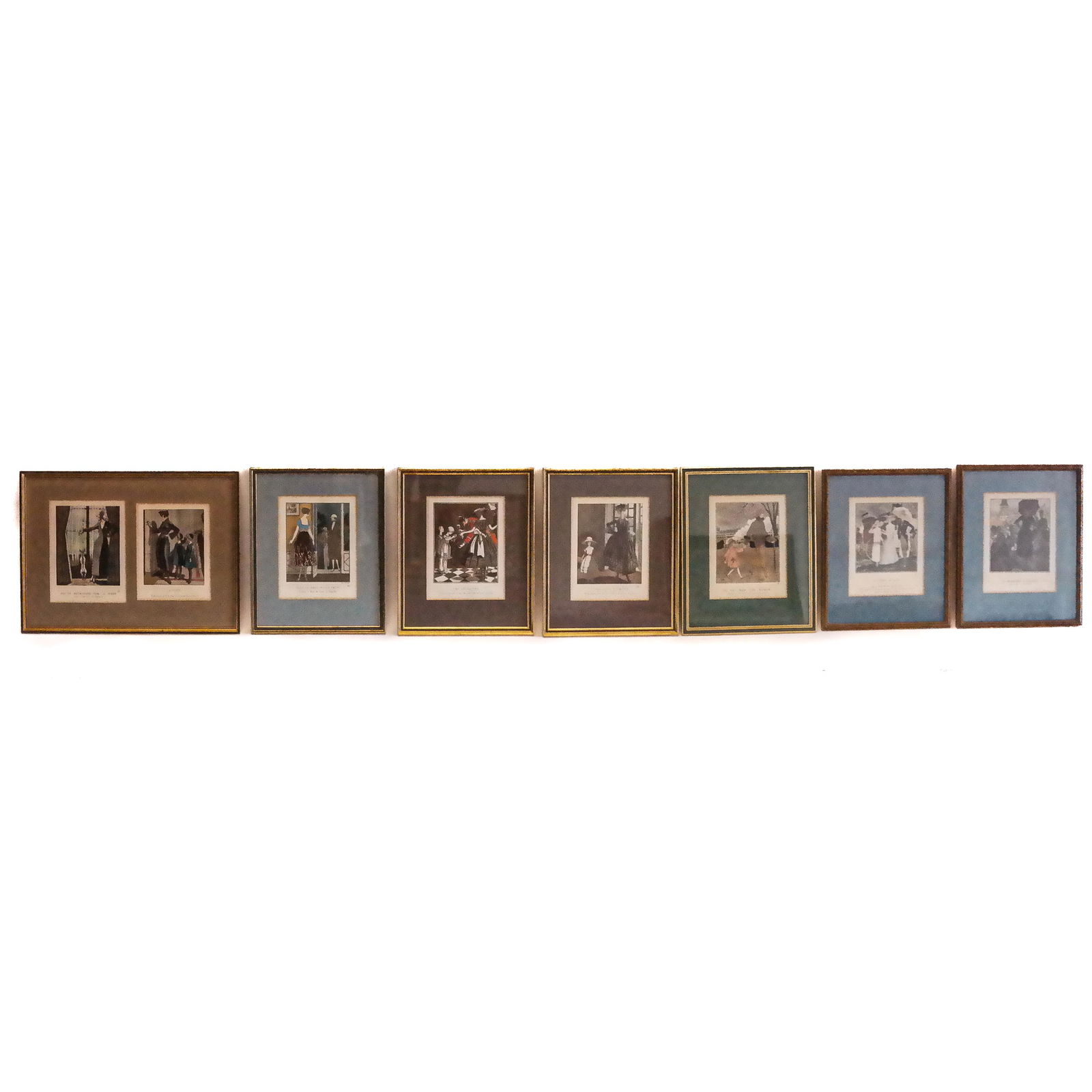 Set of 7 Framed French Fashion Prints (1 of 14)