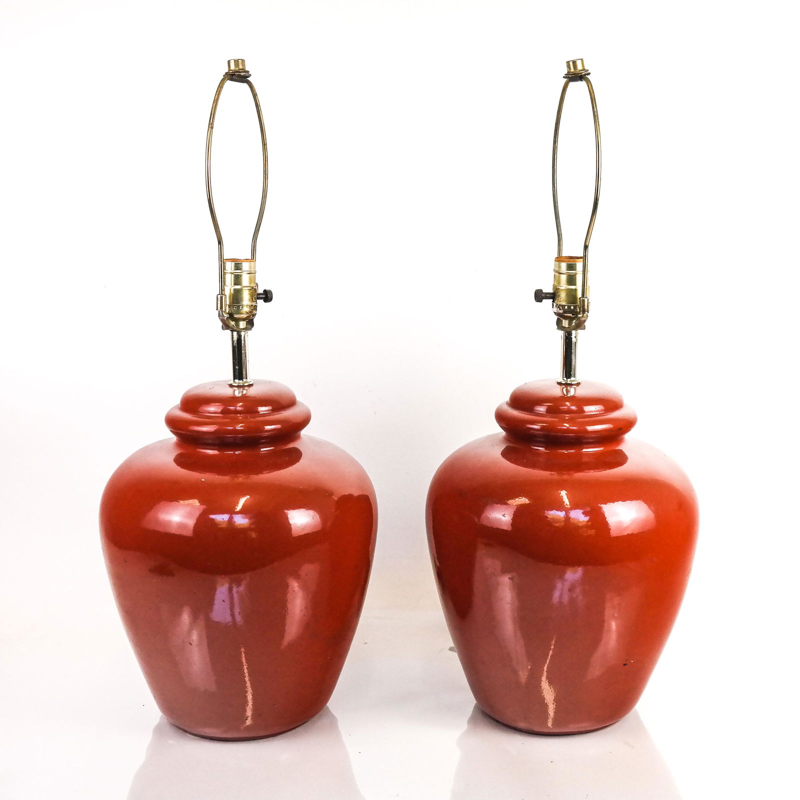 Pair of Painted Covered Jar Lamps (1 of 9)