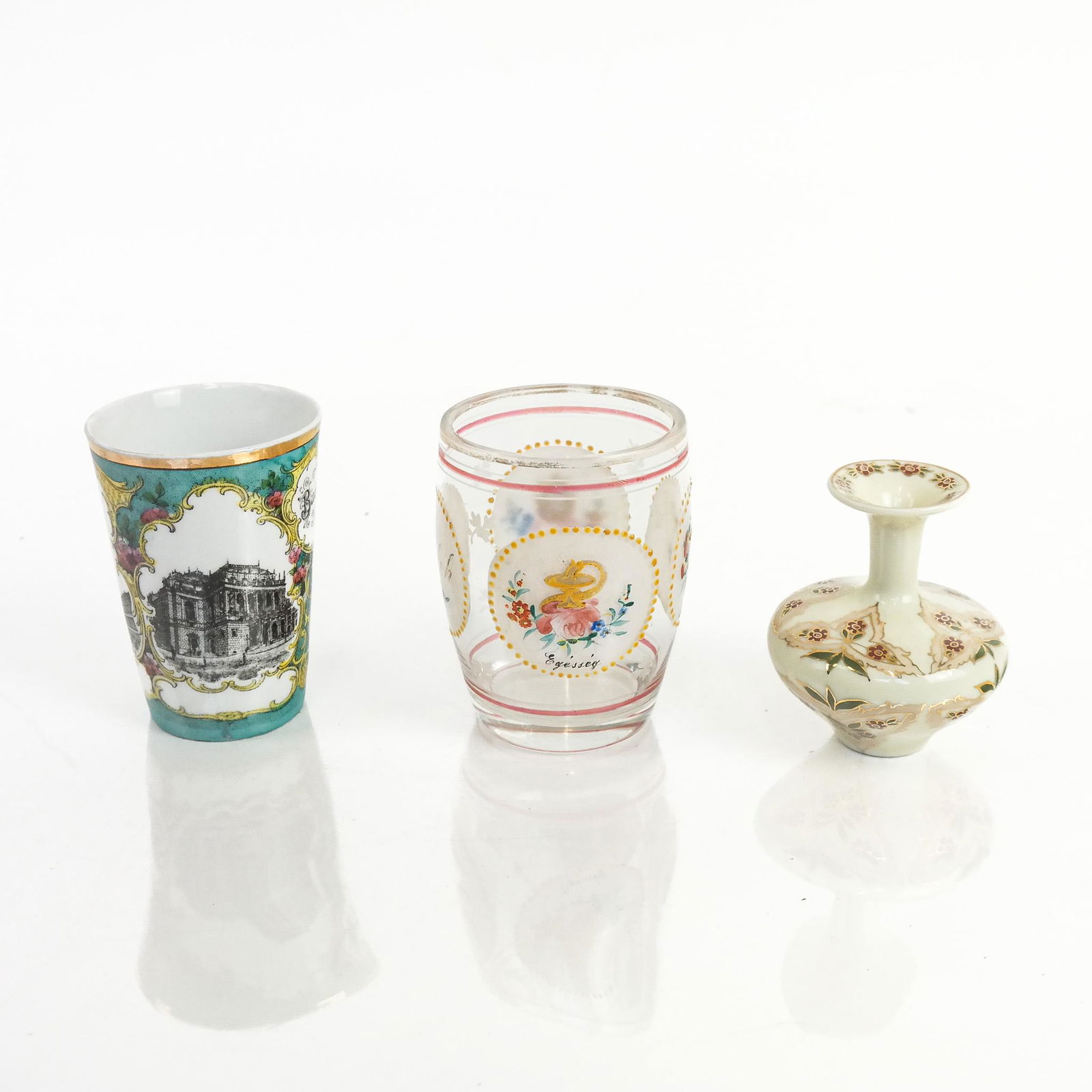 Three Hungarian Glass & Porcelain Articles (1 of 8)