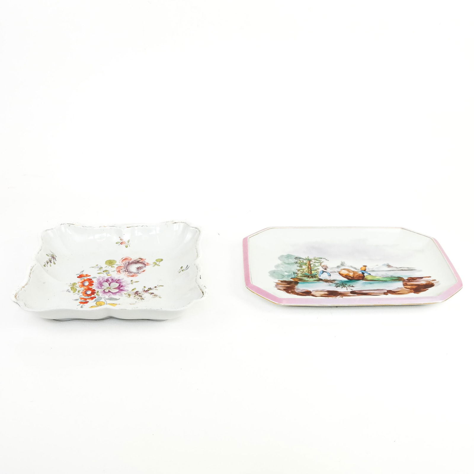 Two Continental Painted Porcelain Dish Trays (1 of 10)