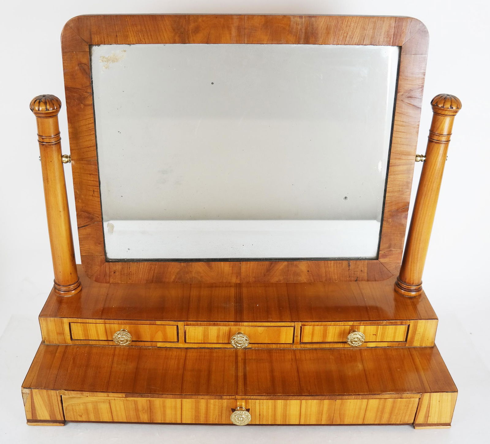 English Satinwood Shaving / Vanity Mirror (1 of 9)
