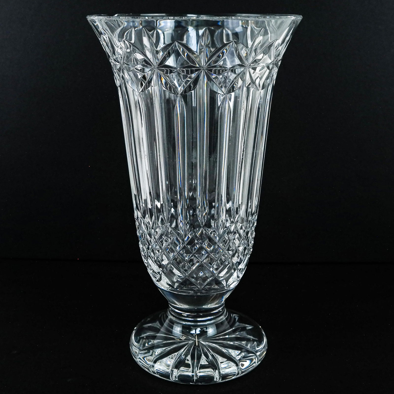 Large, Heavy Glass Flower Vase by Waterford (1 of 9)