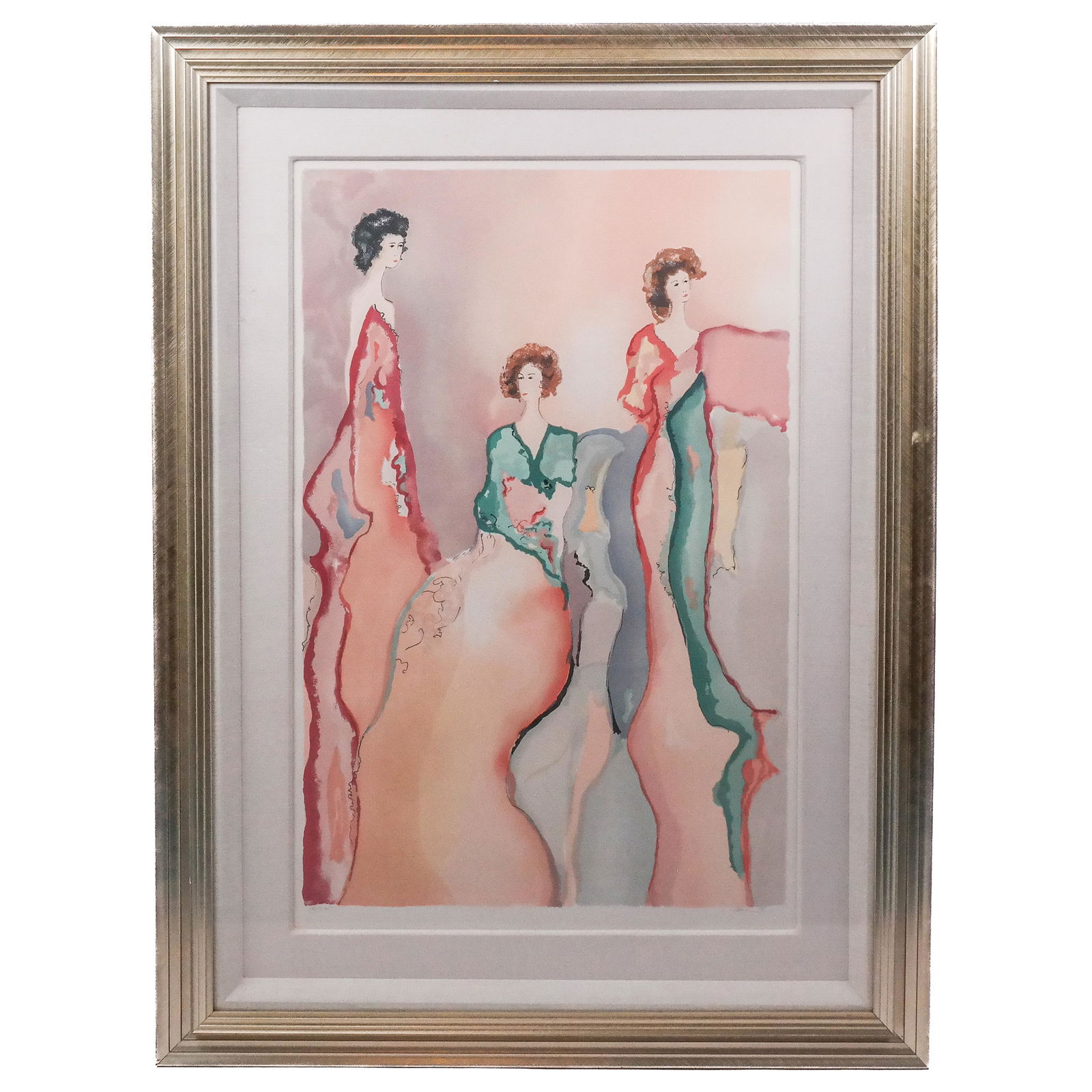 Three Women in Long Dresses - Lithograph (1 of 10)