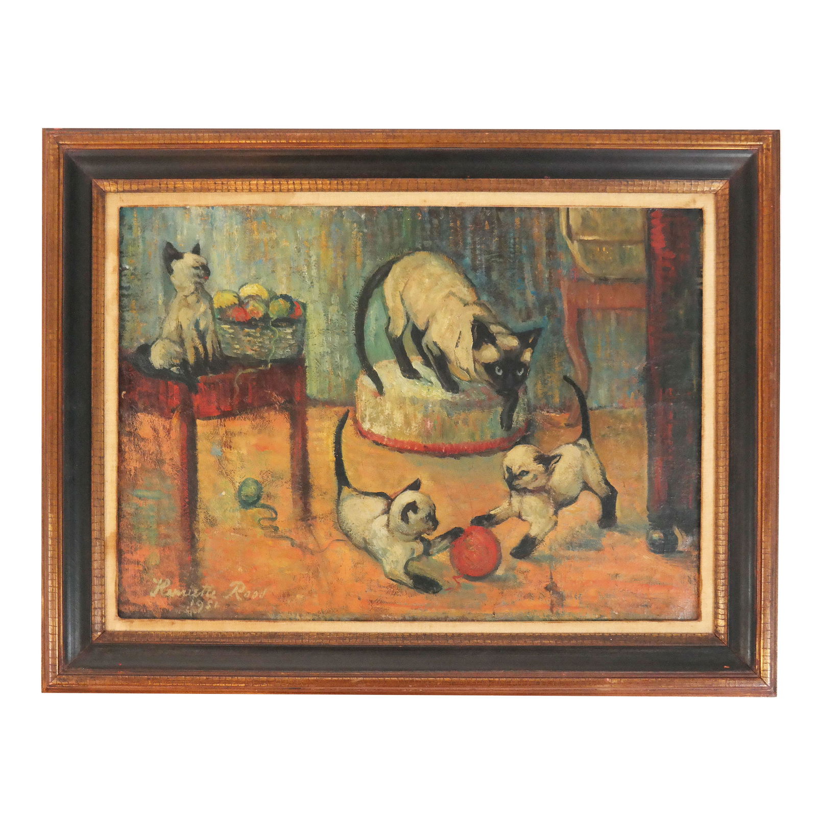 Henriette ROOS: Siamese Cats - Oil Painting (1 of 10)