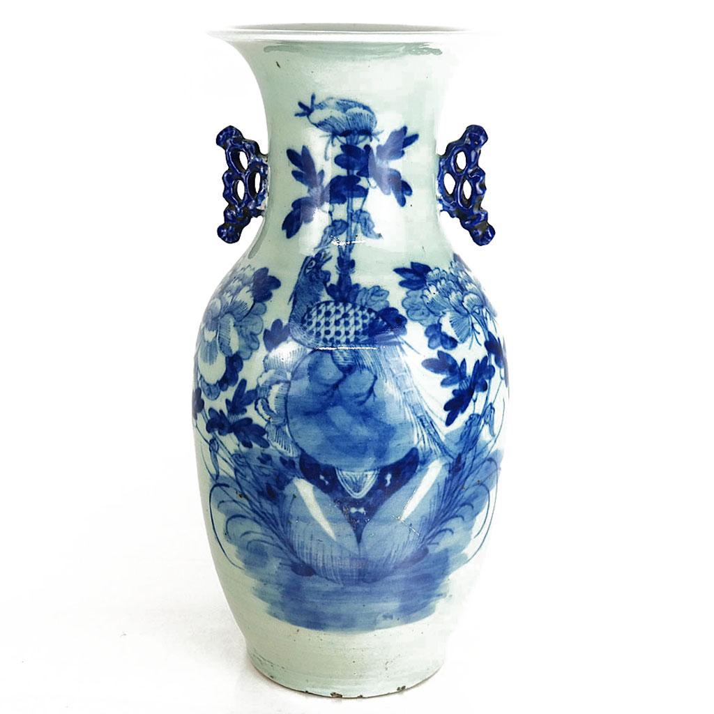 19th C. Chinese Blue & Celadon Vase (1 of 9)