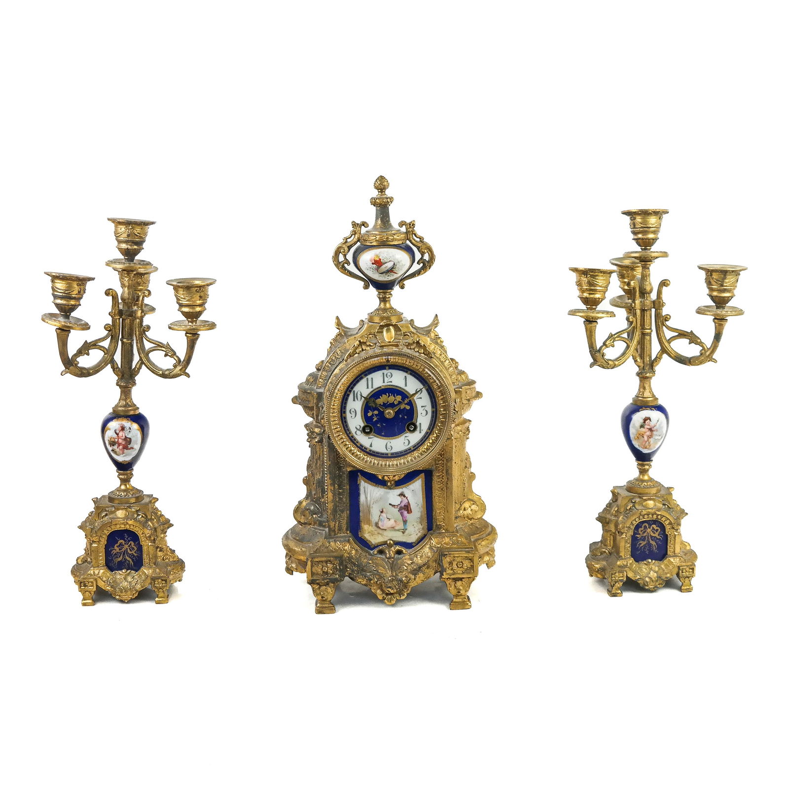 Neoclassical Style Three-Piece Clock Set (1 of 12)