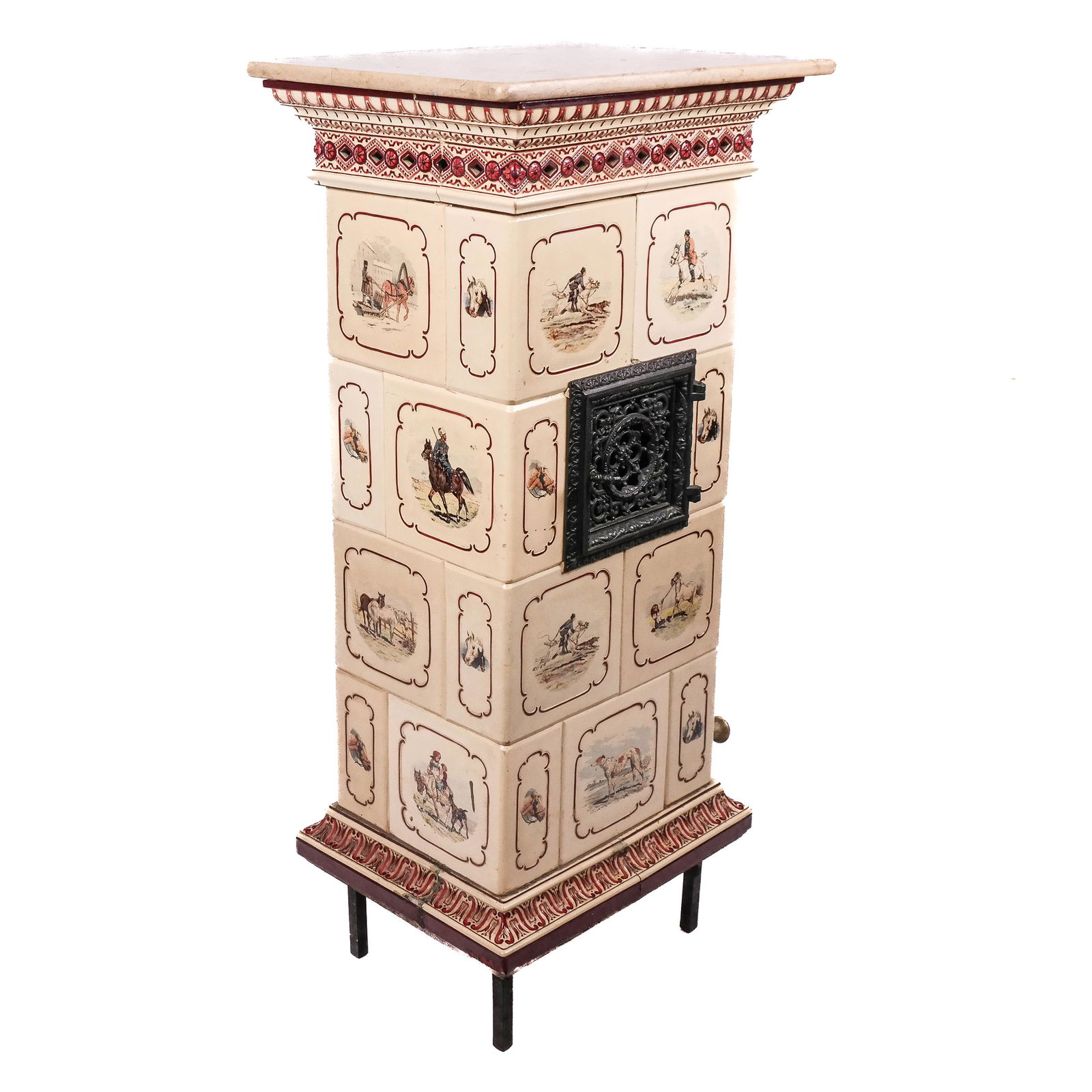 Continental Painted Tile Stove (1 of 13)