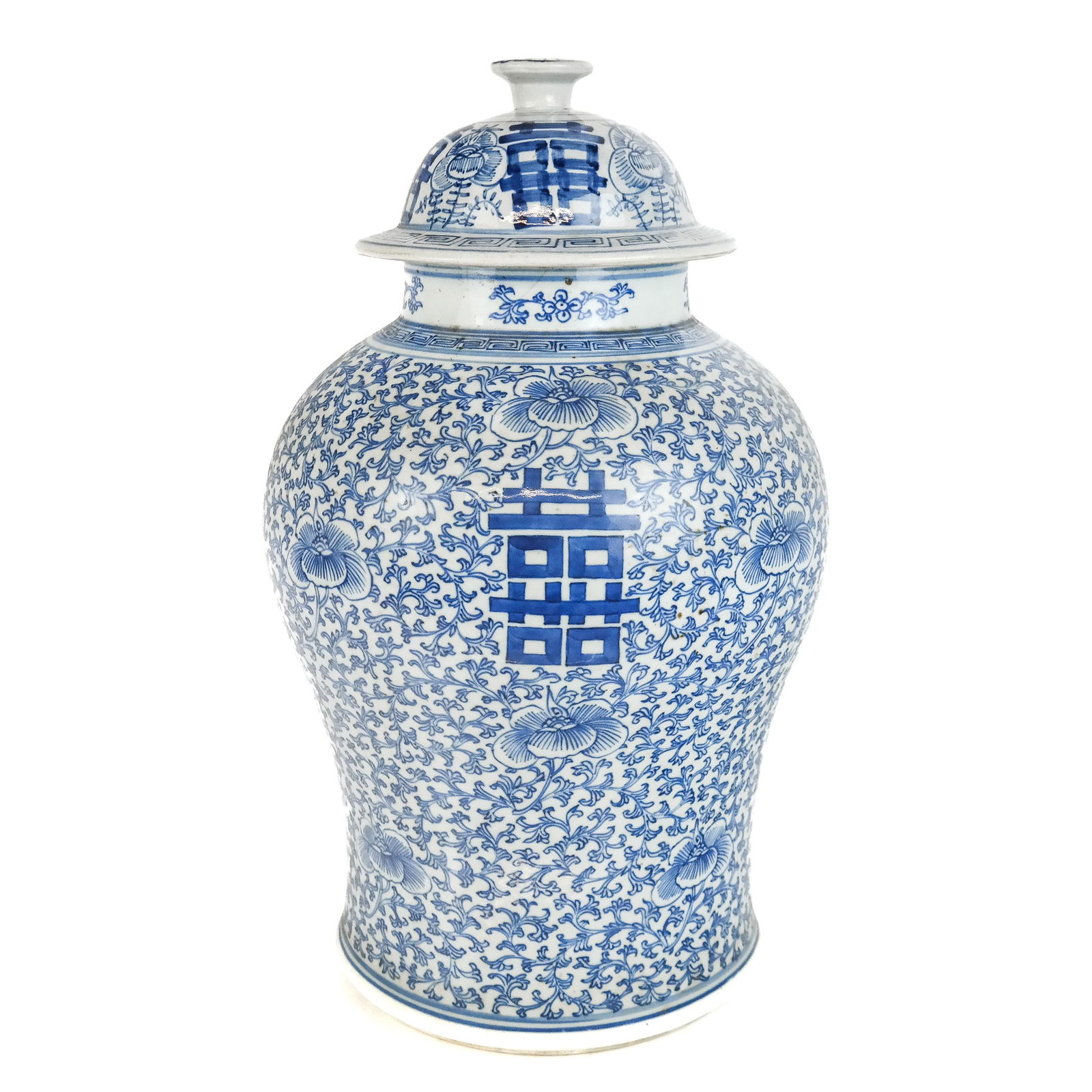 Large Oriental Blue & White Covered Jar (1 of 13)