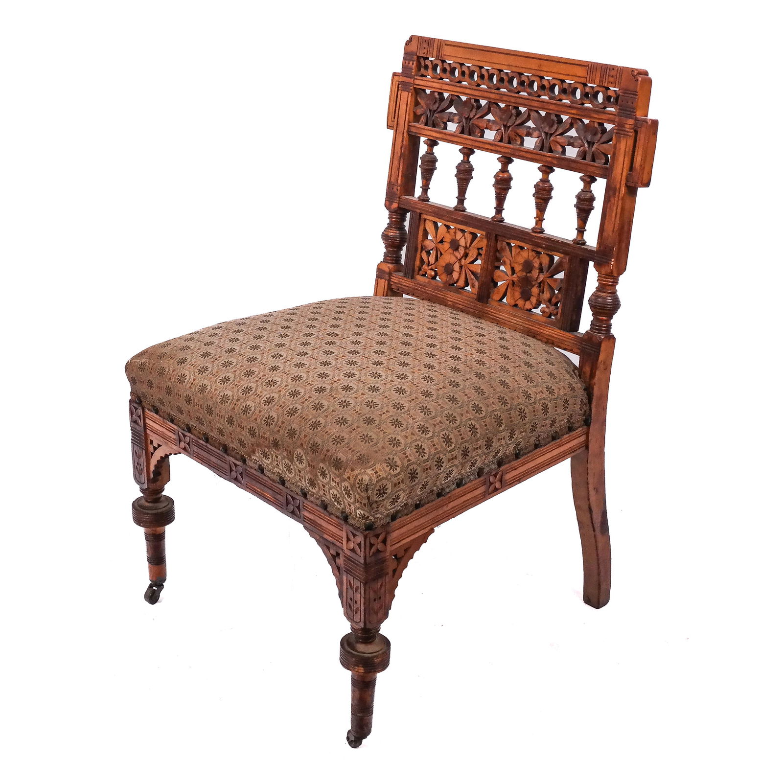 Victorian Aesthetic Carved Beechwood Side Chair (1 of 9)