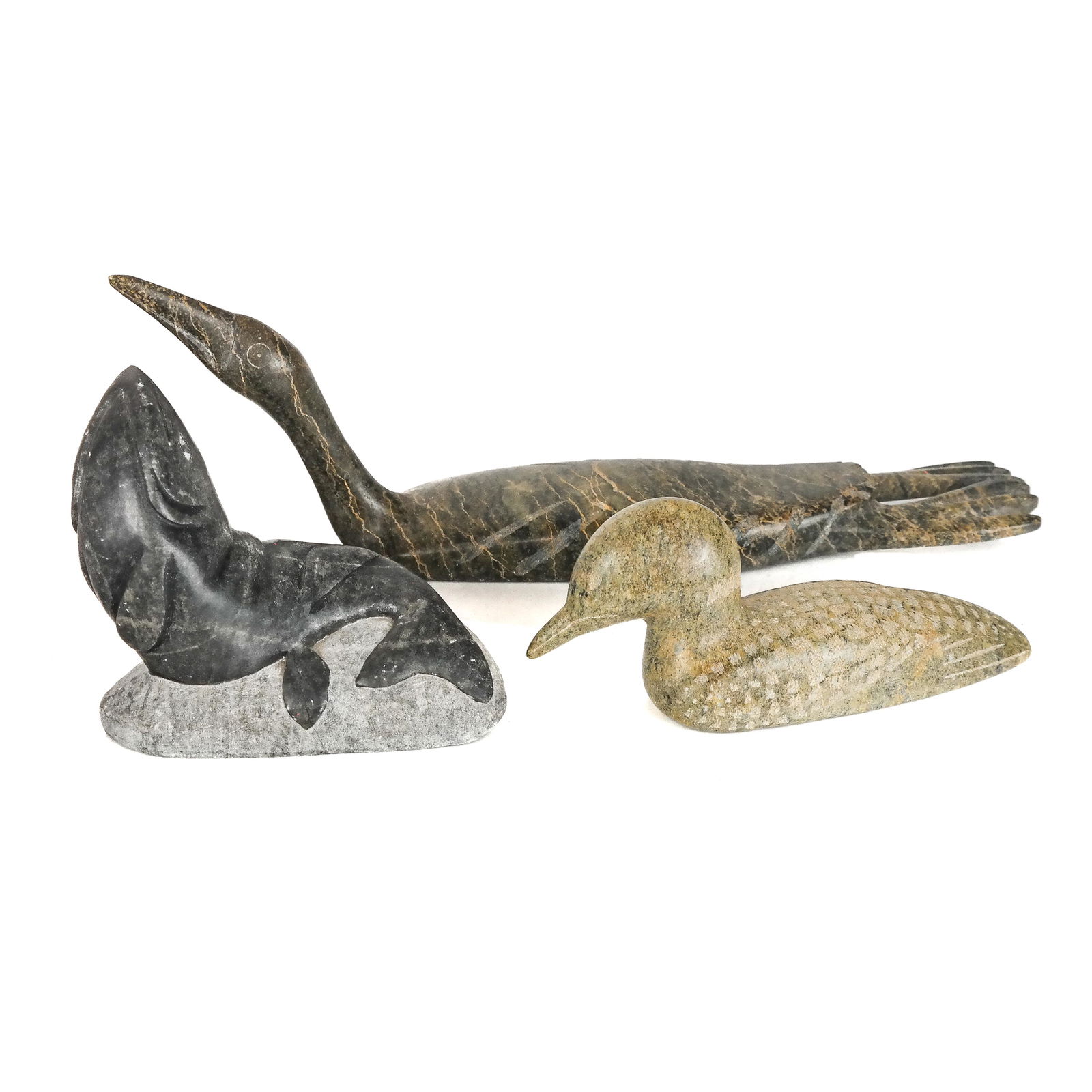 Three Inuit Carvings of Birds & Fish (1 of 16)
