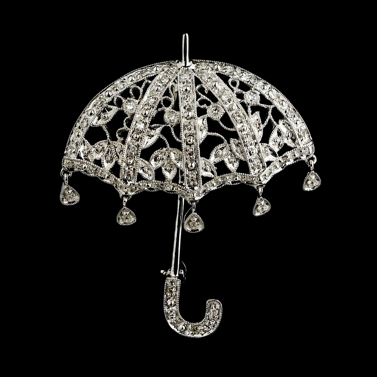14K Gold and Diamond "Umbrella" Pin (1 of 3)