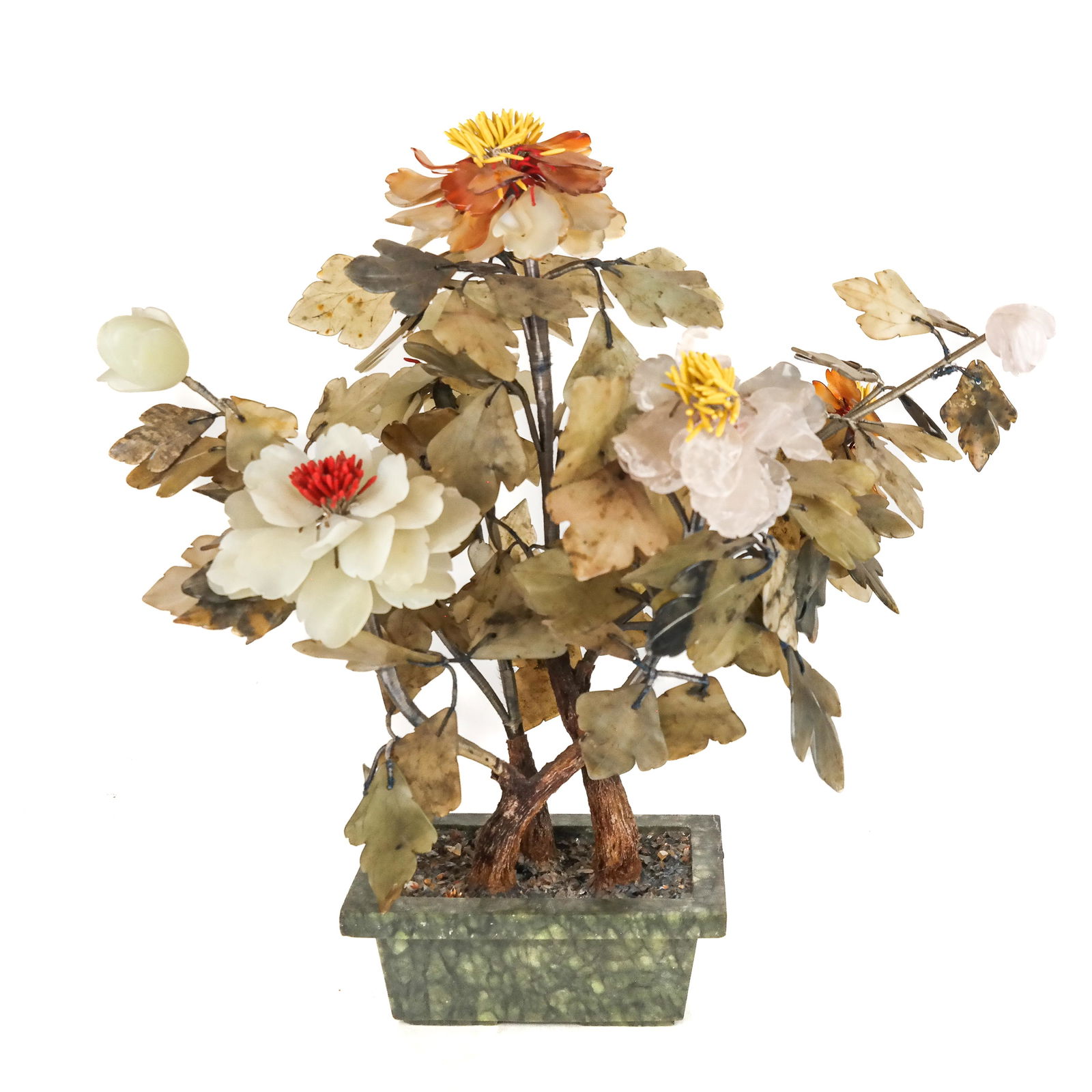 Chinese Hardstone Bonsai Tree in Pot (1 of 12)