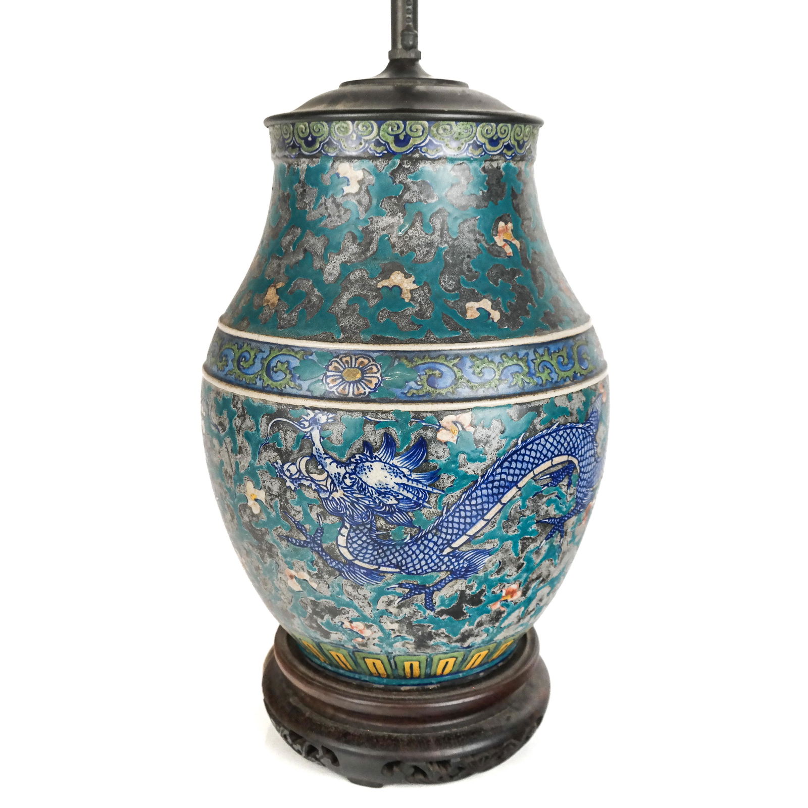 Asian Glazed Ceramic Vase as Lamp (1 of 12)