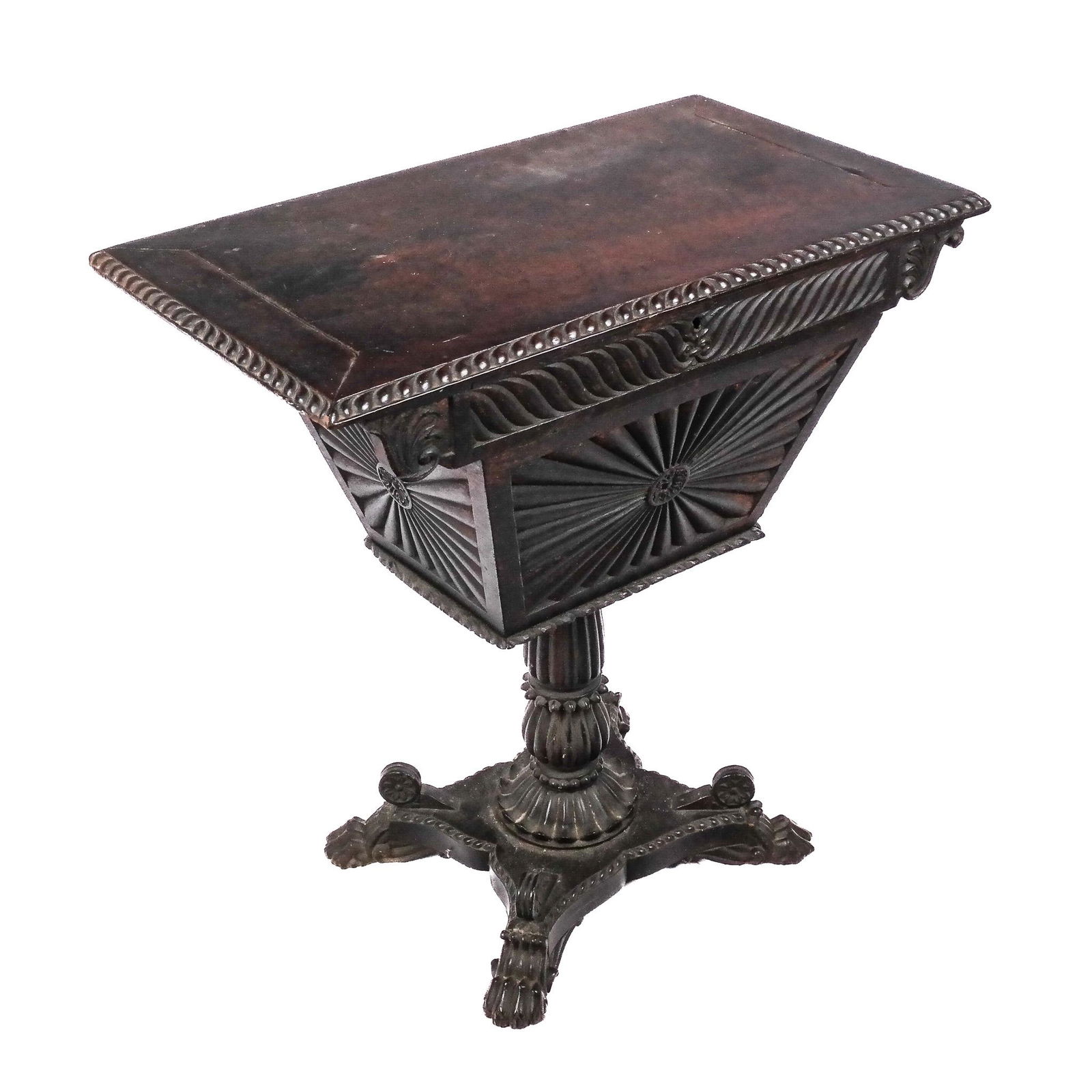 Antique Carved Oak Storage Table (1 of 10)