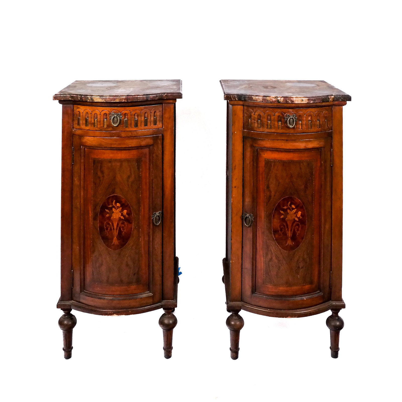 Pair of Neoclassical-Style Inlaid Cupboards (1 of 10)