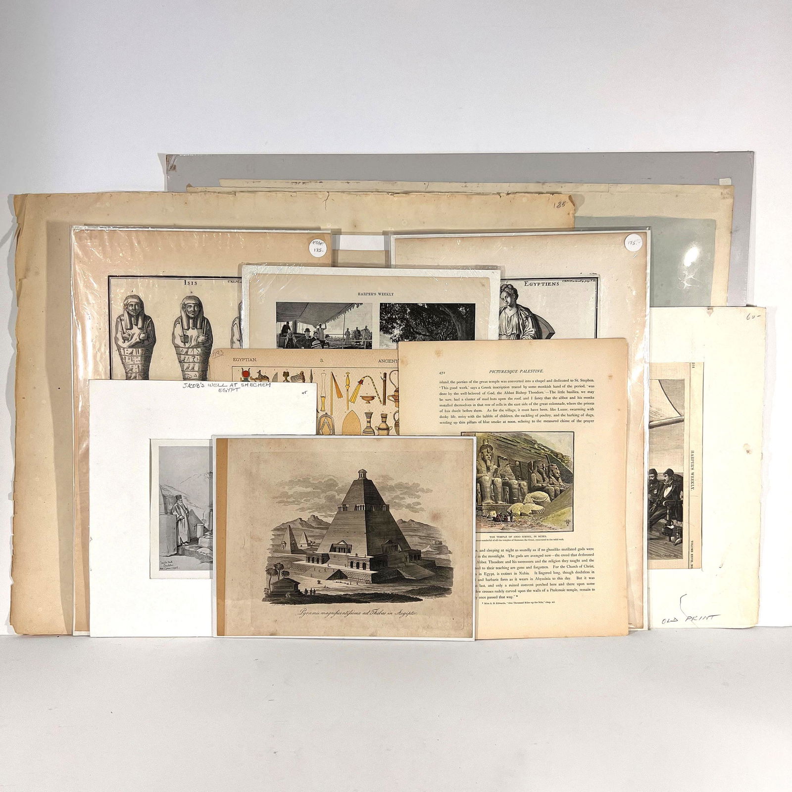 Asst. Egyptian Scenes & Architecture - Engravings (1 of 14)