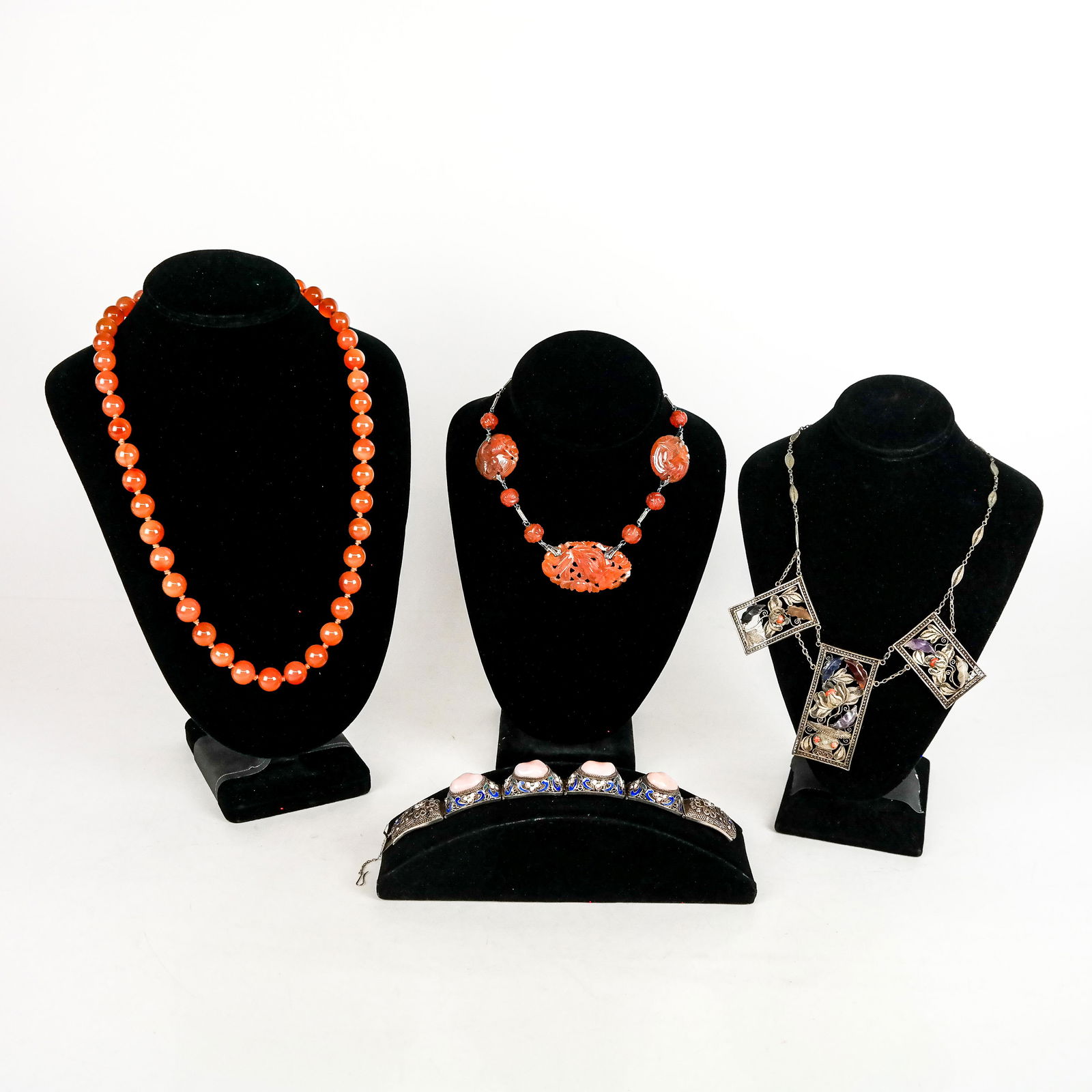Three Necklaces and a Silver & Enamel Bracelet (1 of 14)