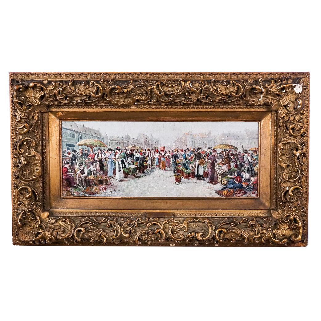 L. MALY: Market Square - Oil Painting (1 of 10)